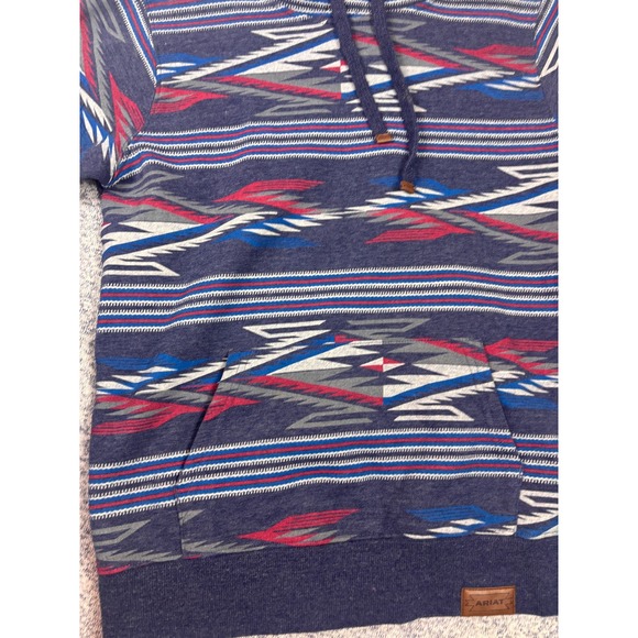 Ariat Hoodie Women Small Blue Southwestern Aztec Fleece Pullover - Picture 8 of 11